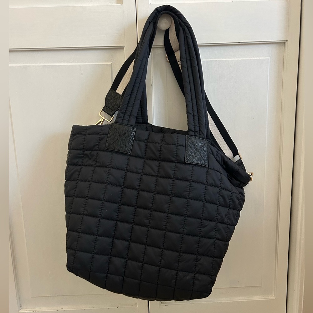 Black Quilted Tote Bag